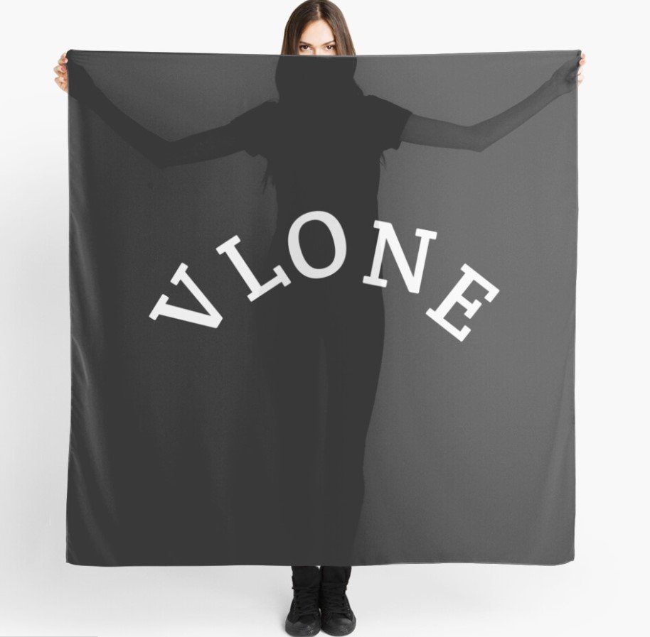 "Vlone printed high-quality cotton scarf - a stylish and versatile fashion accessory."