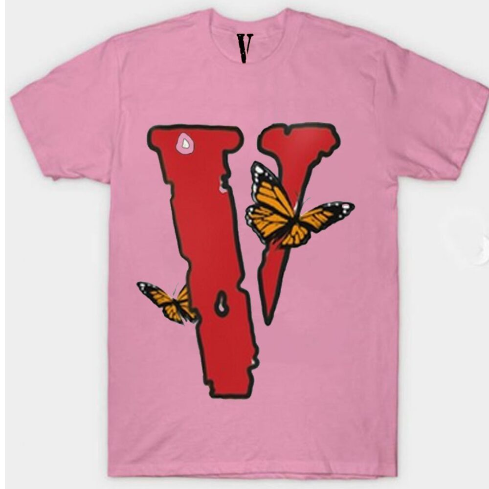 VLONE x Juice Wrld Butterfly Front Pink T-Shirt Pink