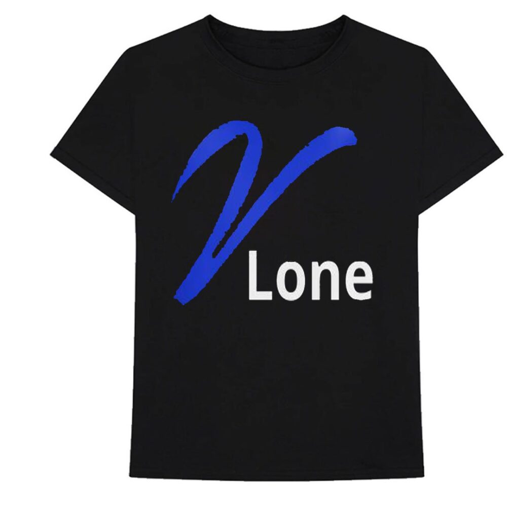 "Vlone New Collection T-Shirt: A black t-shirt with bold graphics and urban style."
