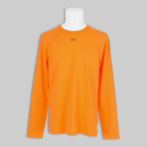 Off-White X Vlone Collaboration, Long Sleeve Color: Orange, Urban Streetwear Fashion, Off-White and Vlone Styles