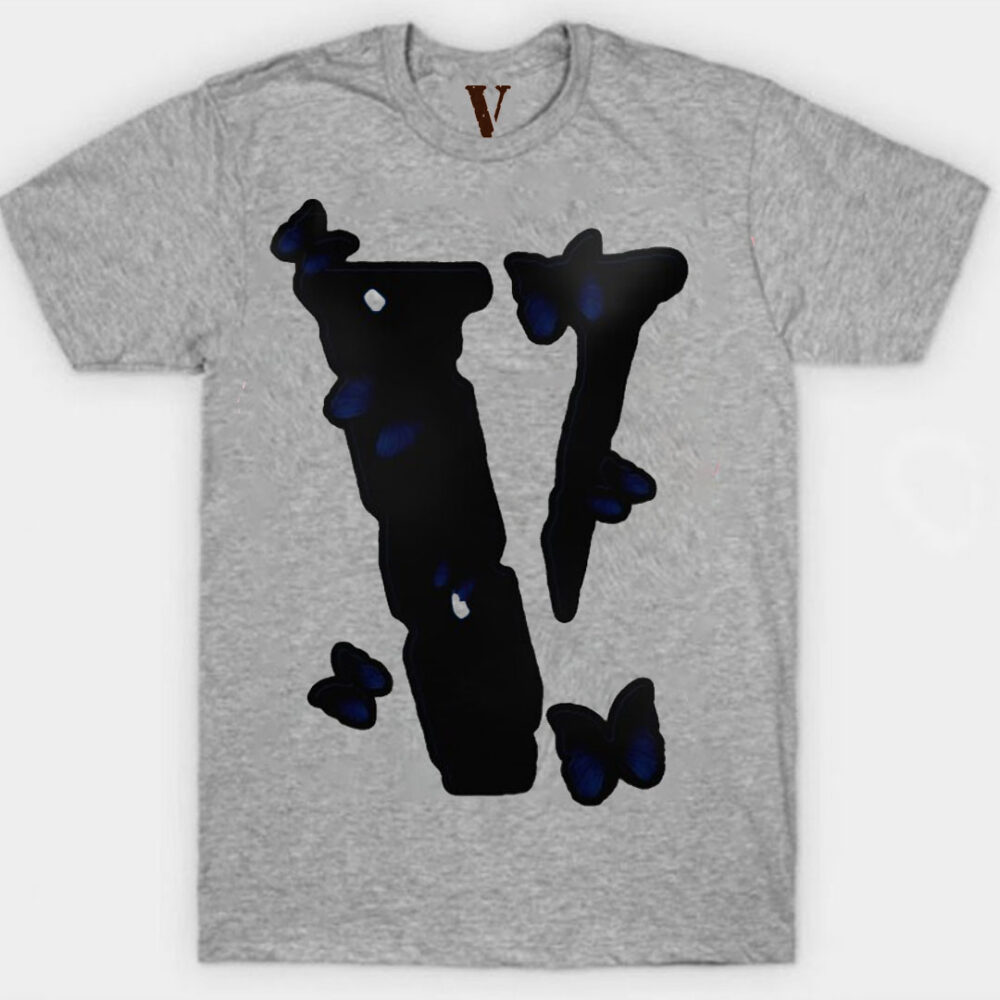 Juice Wrld x Vlone Butterfly Gray T-Shirt