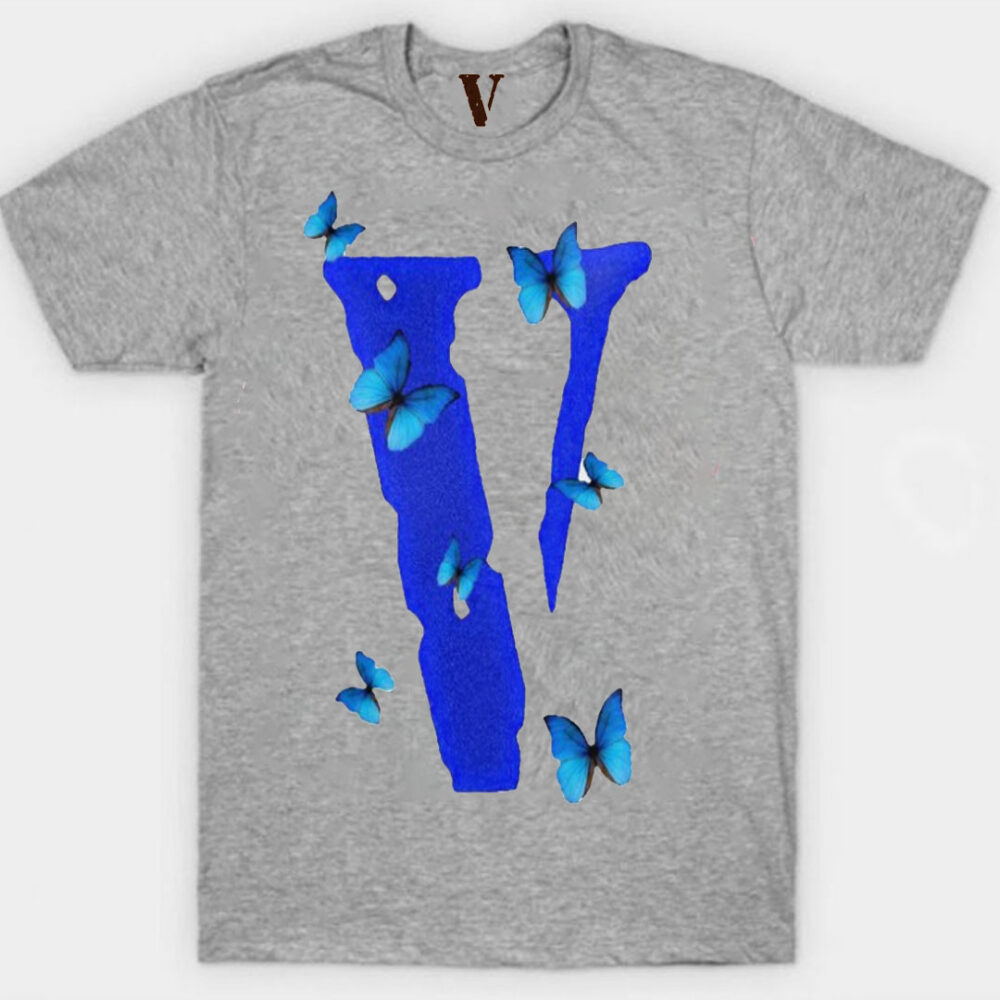 Vlone Butterfly Staple Gray T-Shirt