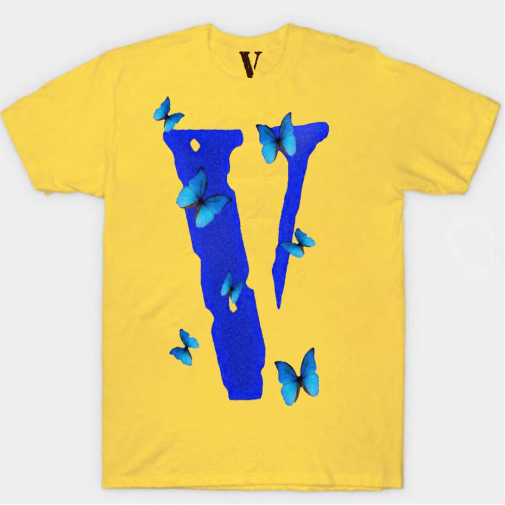 Vlone Butterfly Staple Yellow T-Shirt