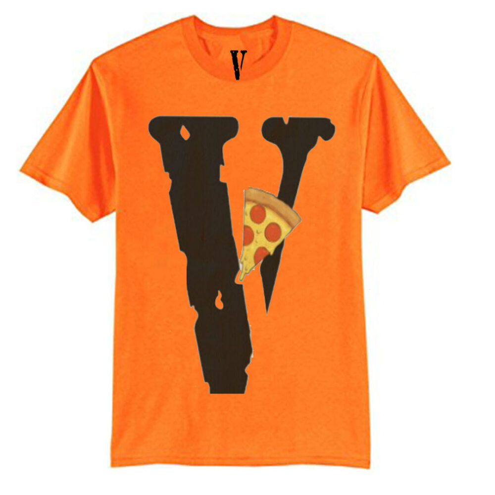 Vlone Pizza Slice Logo Orange T-Shirt