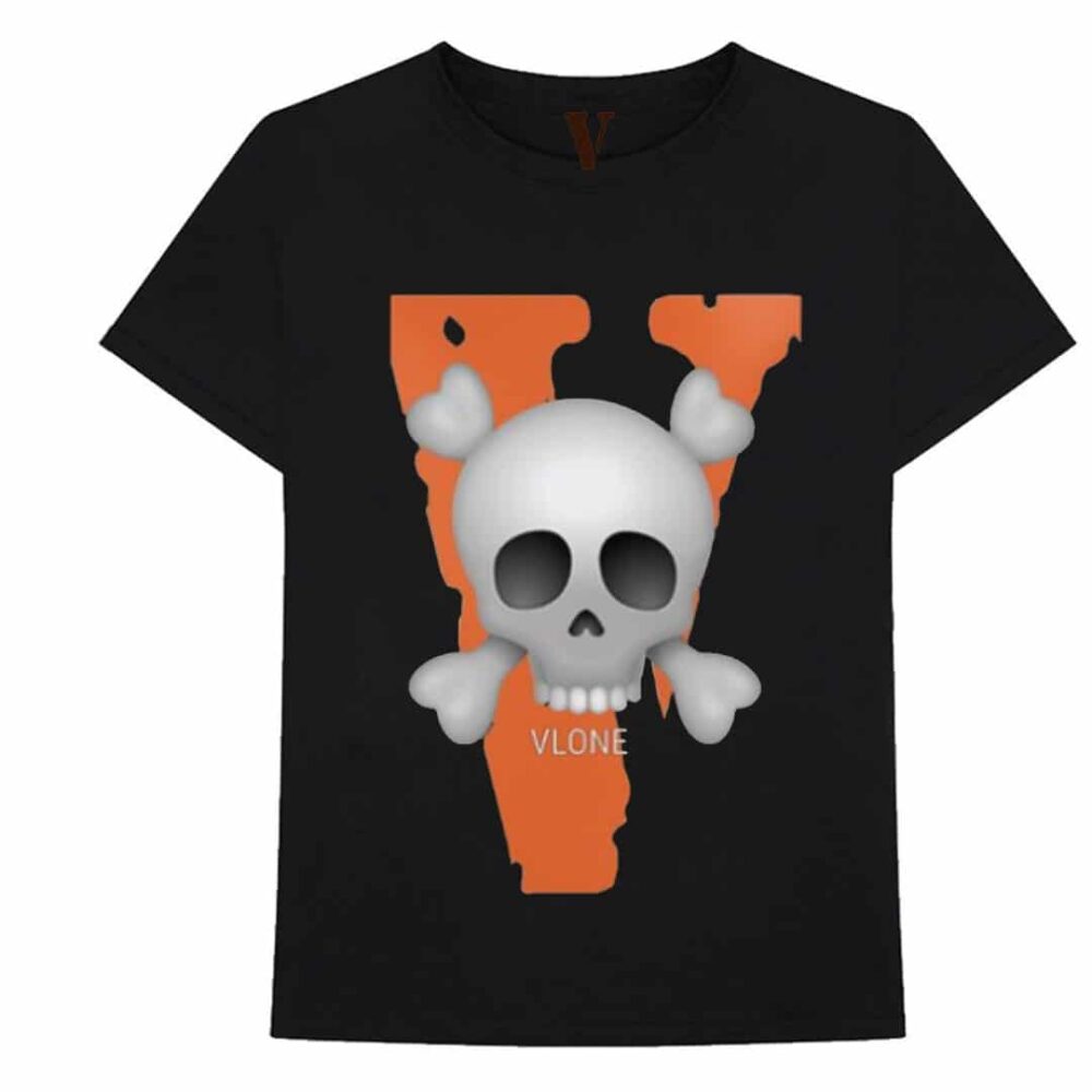 Vlone Big V With Skull T-Shirt Black