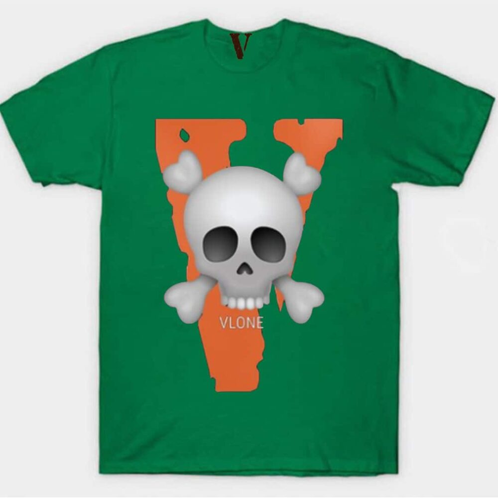 Vlone Big V With Skull T-Shirt Green