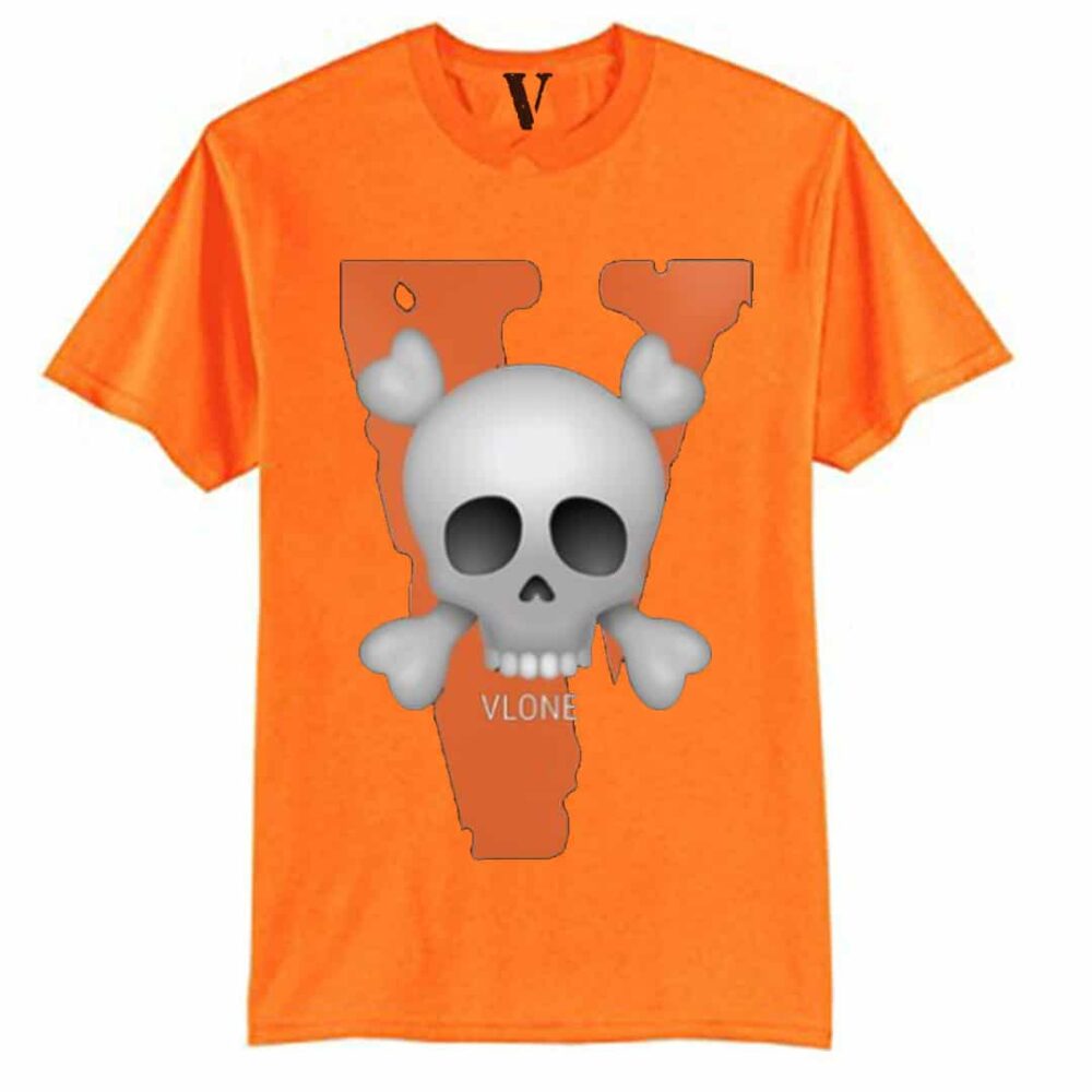 Vlone Big V With Skull T-Shirt Orange