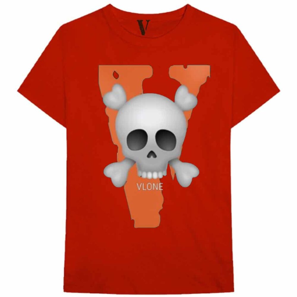 Vlone Big V With Skull T-Shirt Red