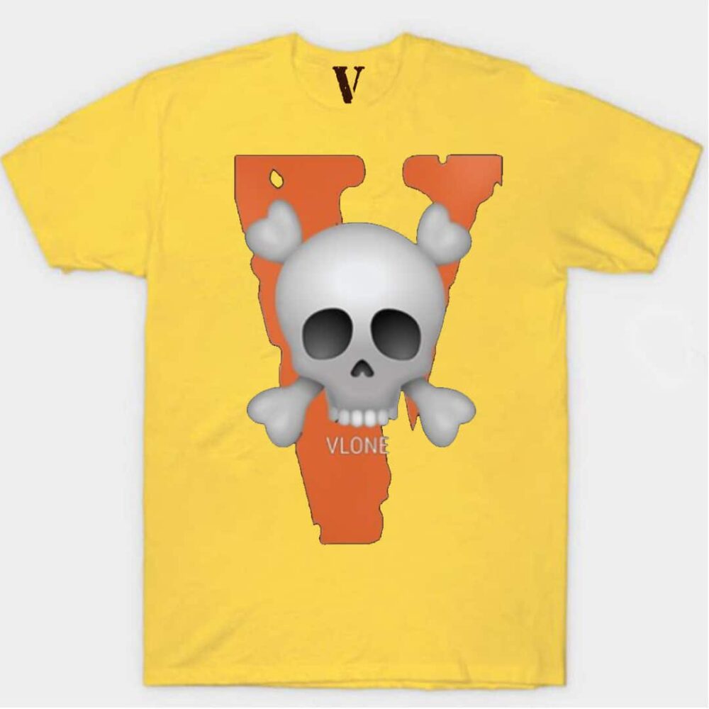 Vlone Big V With Skull T-Shirt Yellow
