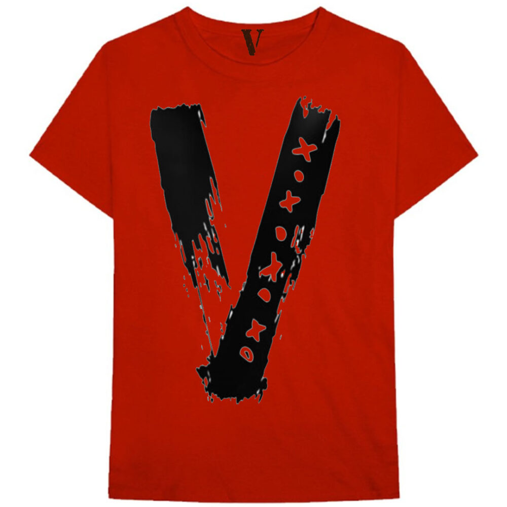Vlone Black Pop Smoke T-Shirt Red