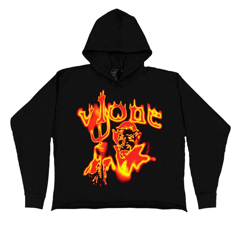 Vlone Devil hoodie,Front& back graphic design, Ribbed cuffs, Long sleeves, Adjustable hood, Relaxed fit, High quality,