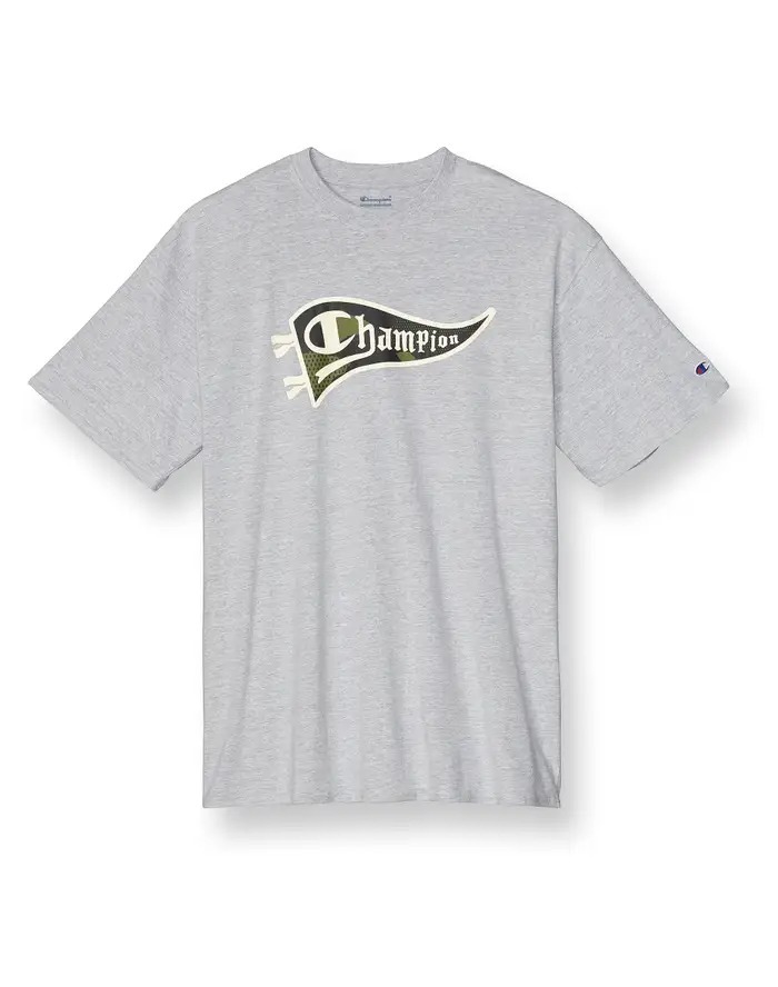 Champion Big & Tall Classic Tee in Camo Collegiate Flag design. A stylish and comfortable tee for all sizes.