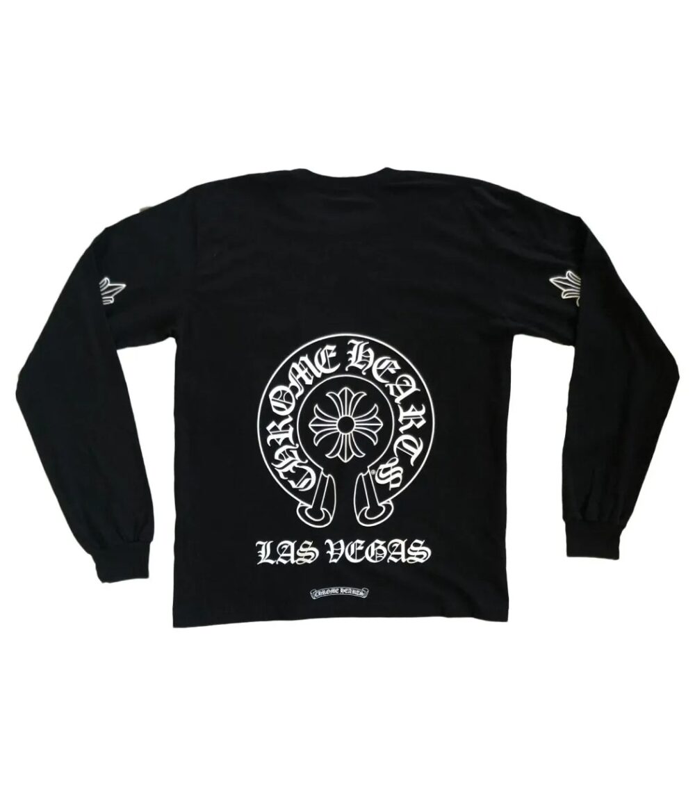 "Black Chrome Hearts Las Vegas Exclusive Long Sleeve with iconic logo."