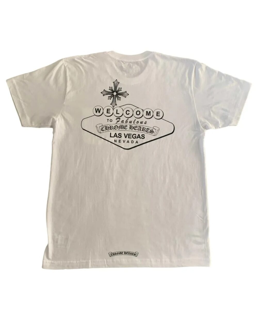 "White Chrome Hearts Las Vegas Exclusive T-Shirt with iconic logo."