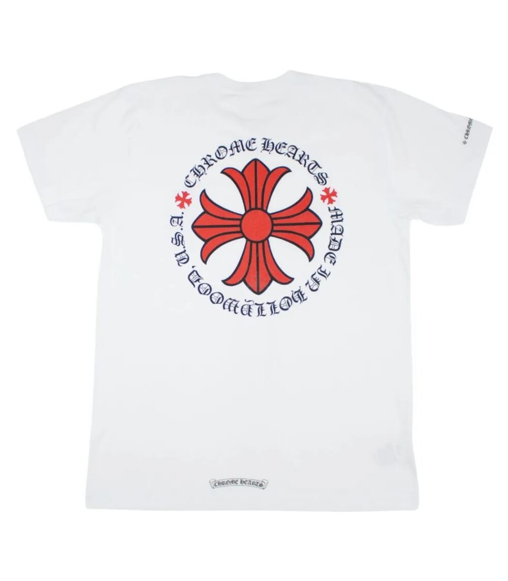 White Chrome Hearts Made in Hollywood Plus Cross T-shirt - A stylish and iconic fashion item