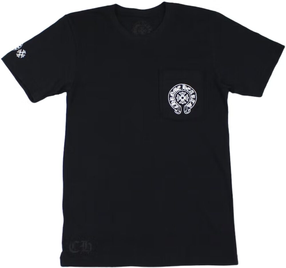 "Black Chrome Hearts Multi Colors Horse Shoe T-shirt - A stylish and iconic addition to your wardrobe."