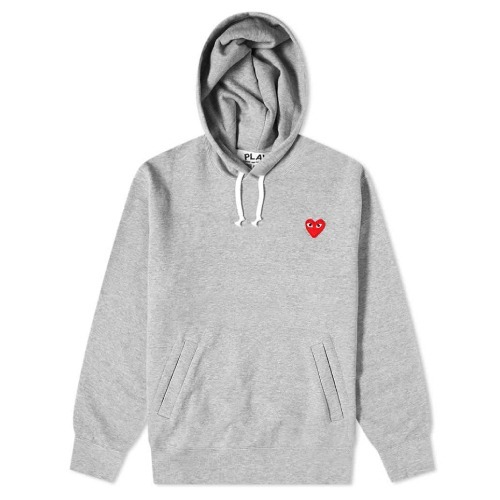 CDG Play Heart Zip Up Hoodie, zip-up hoodie with oversized red heart logo, Comme des Garçons Play zip hoodie, CDG Play Big Heart Zip Hoodie, black hoodie featuring the iconic red heart.