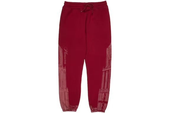 "Burgundy Pleasures Warsaw Sweatpants – a stylish and comfortable addition to your casual wardrobe."