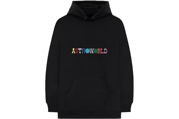 Black Astroworld Logo Streetwear Hoodie" "Fashionable Travis Scott Hooded Sweatshirt" "Iconic Astroworld Logo Graphic Hoodie" "Stylish Urban Black Hoodie"