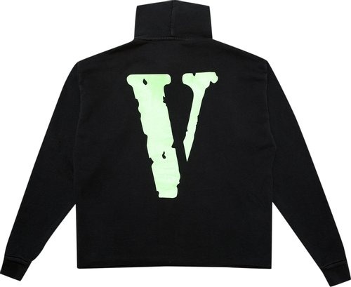 Vlone Green Friends Hoodie in black, showcasing bold design and streetwear style."